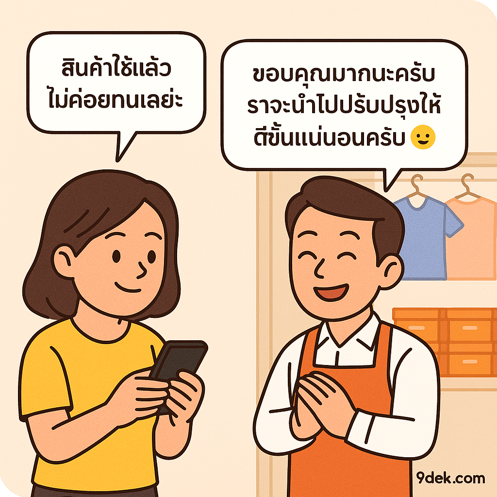 การ์ตูนเจ้าของร้านที่ตอบลูกค้าแบบอบอุ่น