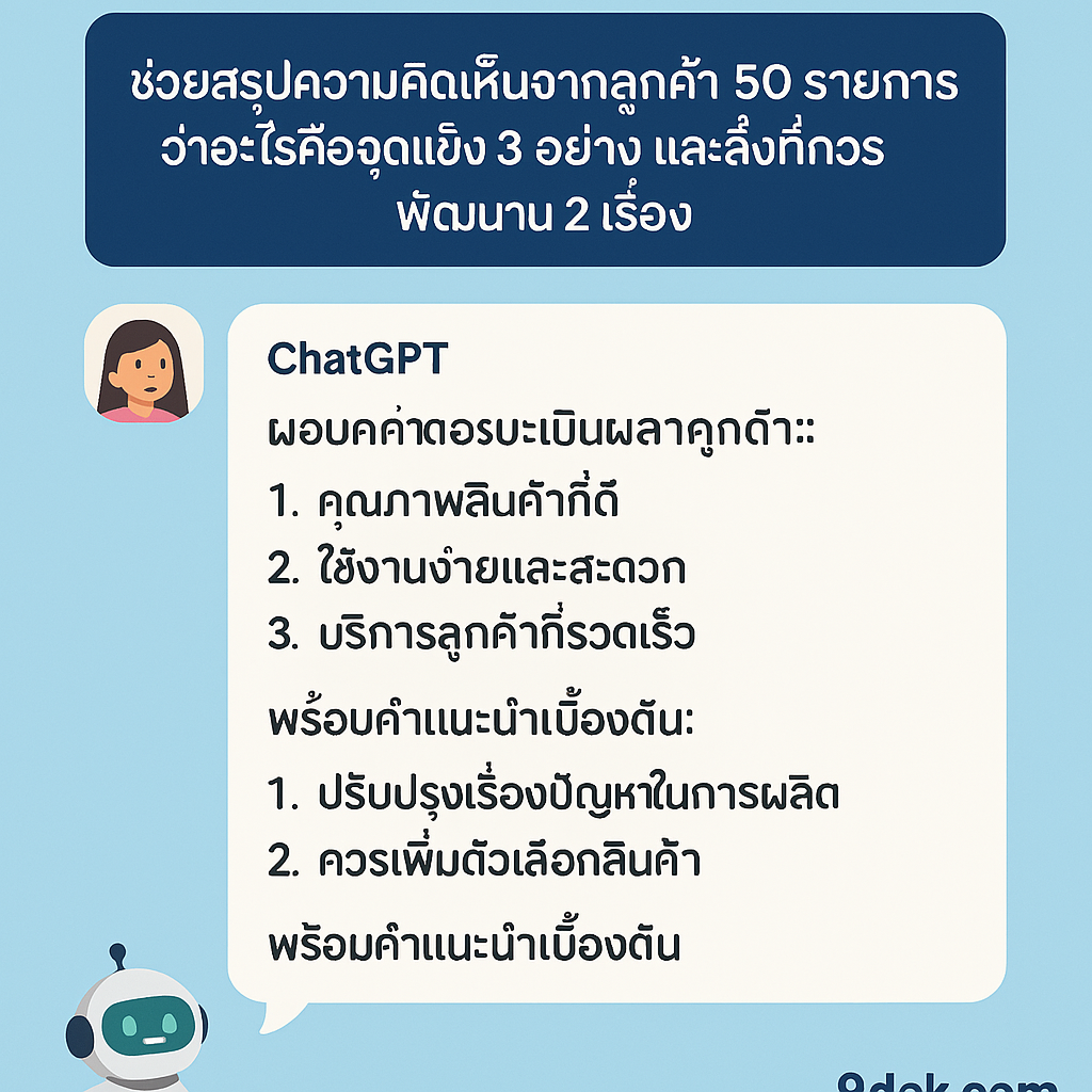 ภาพที่ 3: Chat Prompt ที่ใช้วิเคราะห์ Feedback